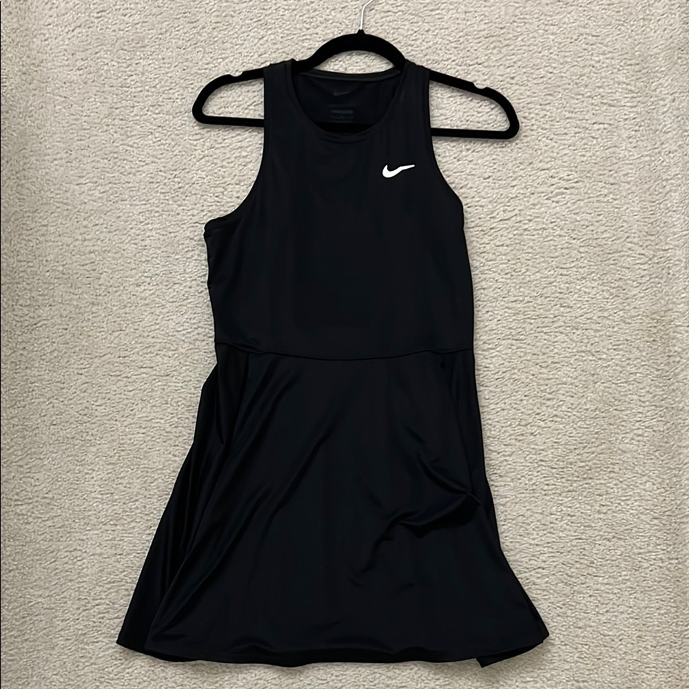 Nike Black Athletic Mini Dress with Sleeveless Halter Neckline